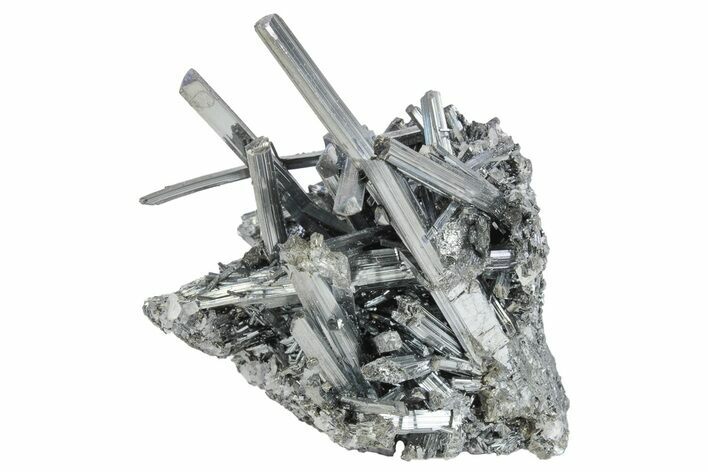 Very Lustrous, Metallic Stibnite Crystals - Jiangxi, China #236182